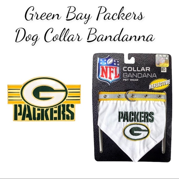 NWT Pets First Green Bay Packers Dog Reflective Collar Bandanna - Picture 1 of 15